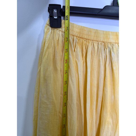 Kommotion NY Womens Skirt Size L Yellow Ombre Mirrored Pleated Gypsy Boho Flowy - Picture 3 of 7